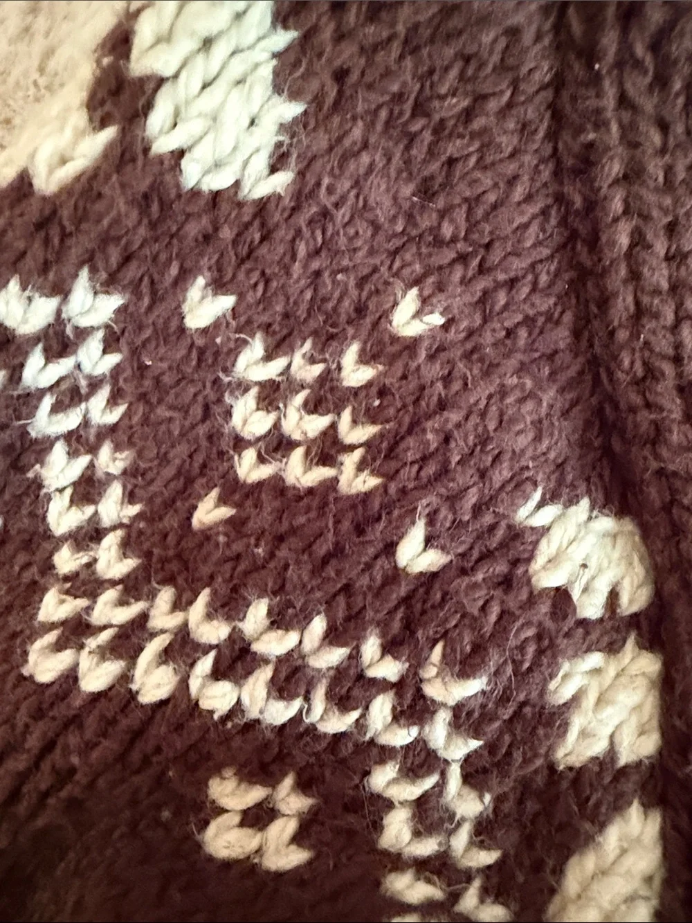 Gymboree Brown Knit Zip Sweater with Cream Fair Isle Accents